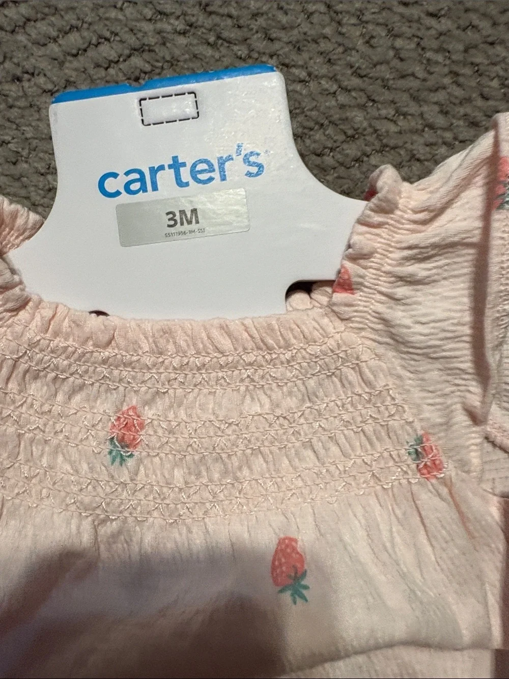 Carter's Light Pink Strawberry-Print Baby Romper